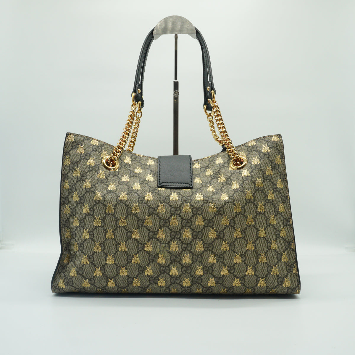 Gucci GG Supreme Bees Padlock Large Beige/Black GHW