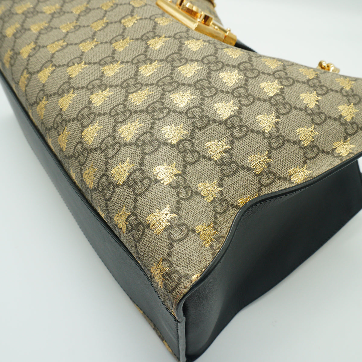 Gucci GG Supreme Bees Padlock Large Beige/Black GHW