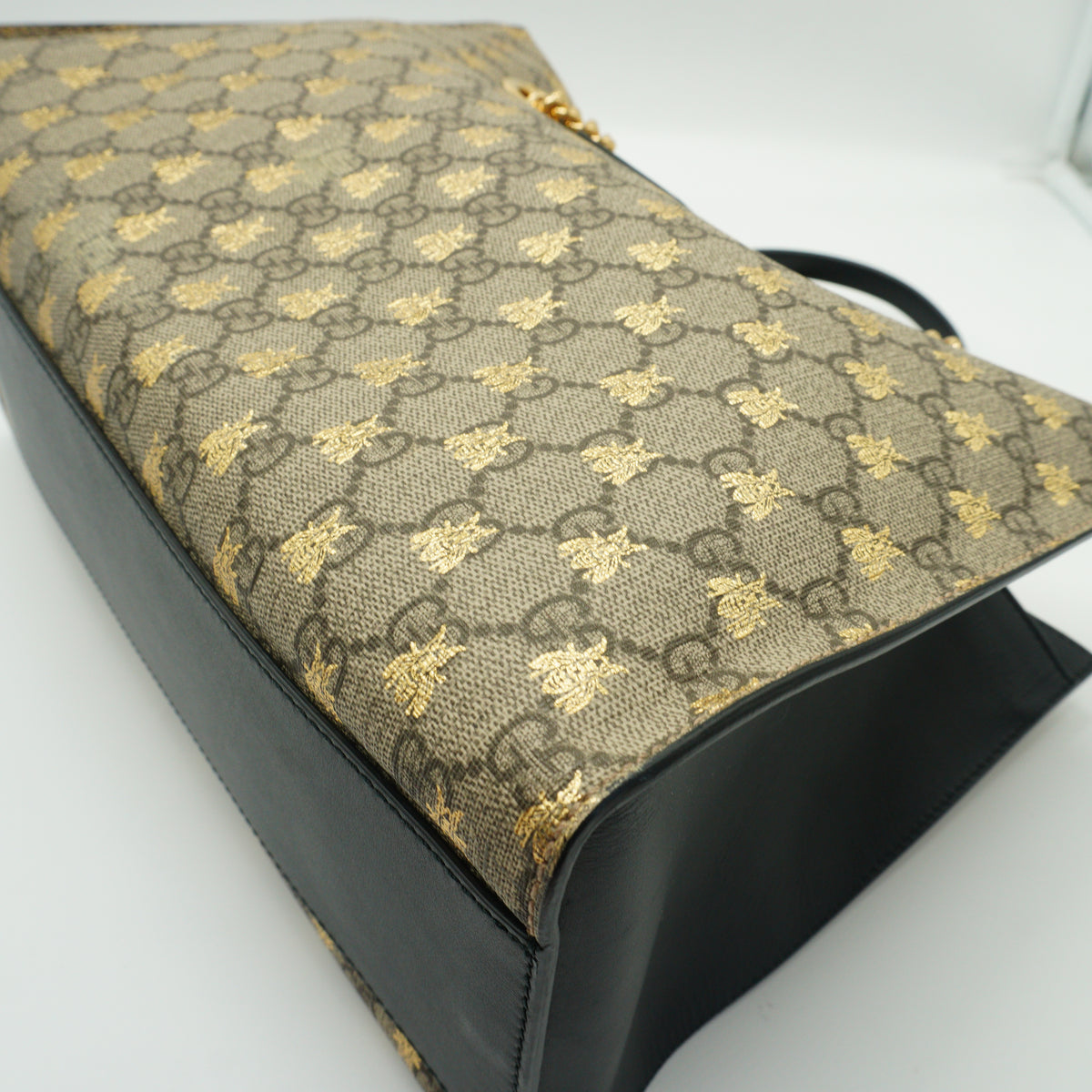 Gucci GG Supreme Bees Padlock Large Beige/Black GHW