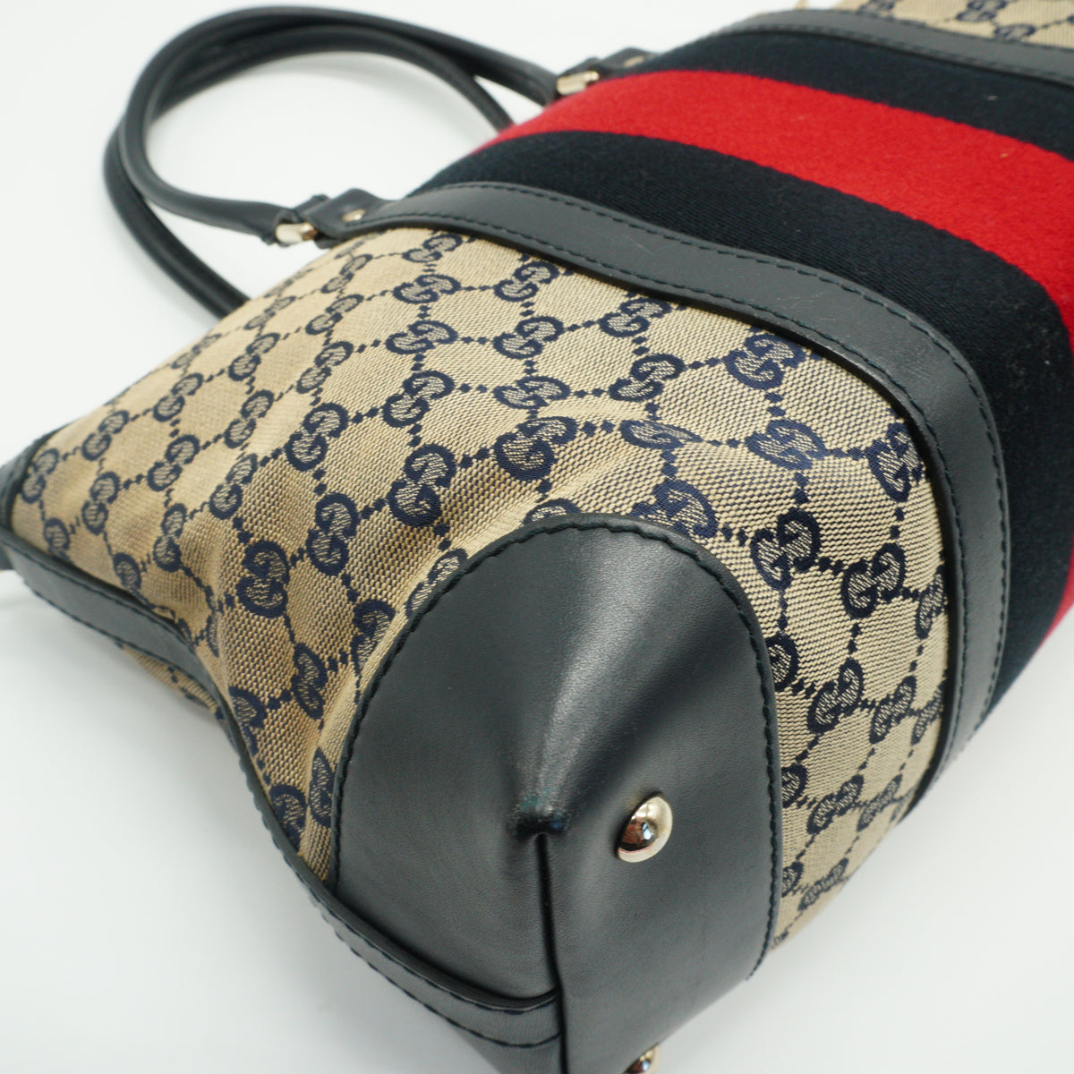Gucci GG Canvas Medium Beige/Navy Blue GHW