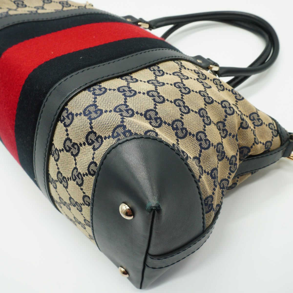 Gucci GG Canvas Medium Beige/Navy Blue GHW