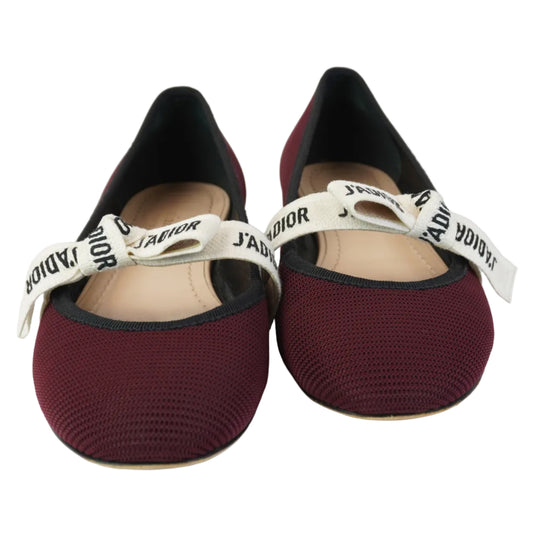 Dior	Flats Burgundy Size 36.5