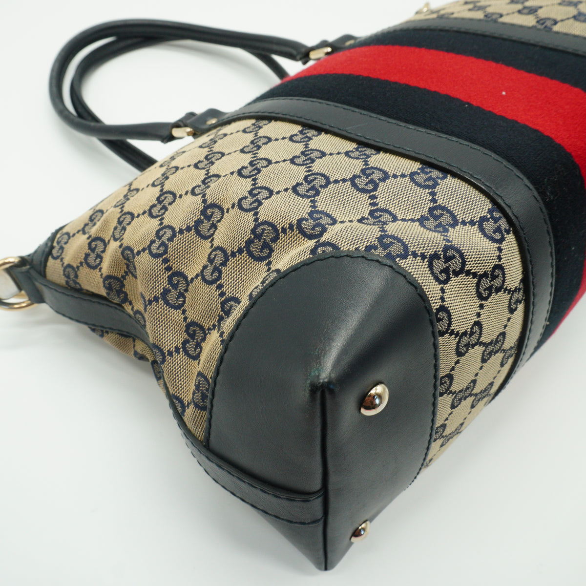 Gucci GG Canvas Medium Beige/Navy Blue GHW