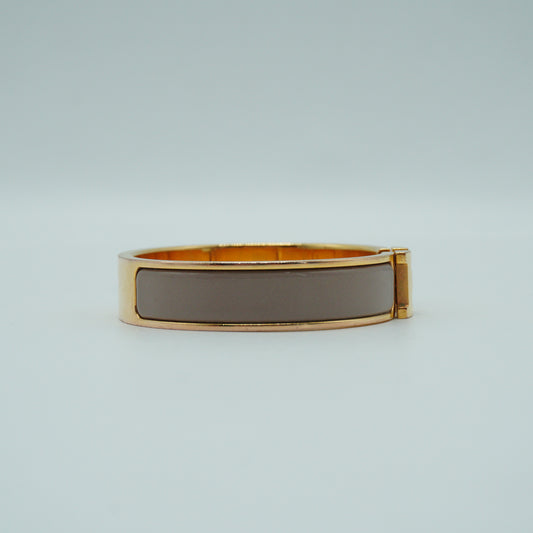Hermes	Clic H Bracelet Taupe