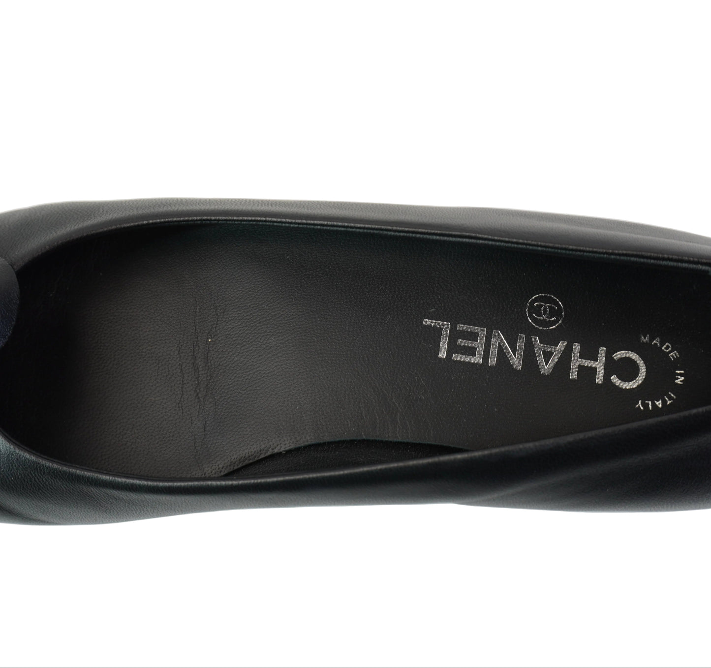 Chanel Camellia Ballet Flats Black Size 38.5