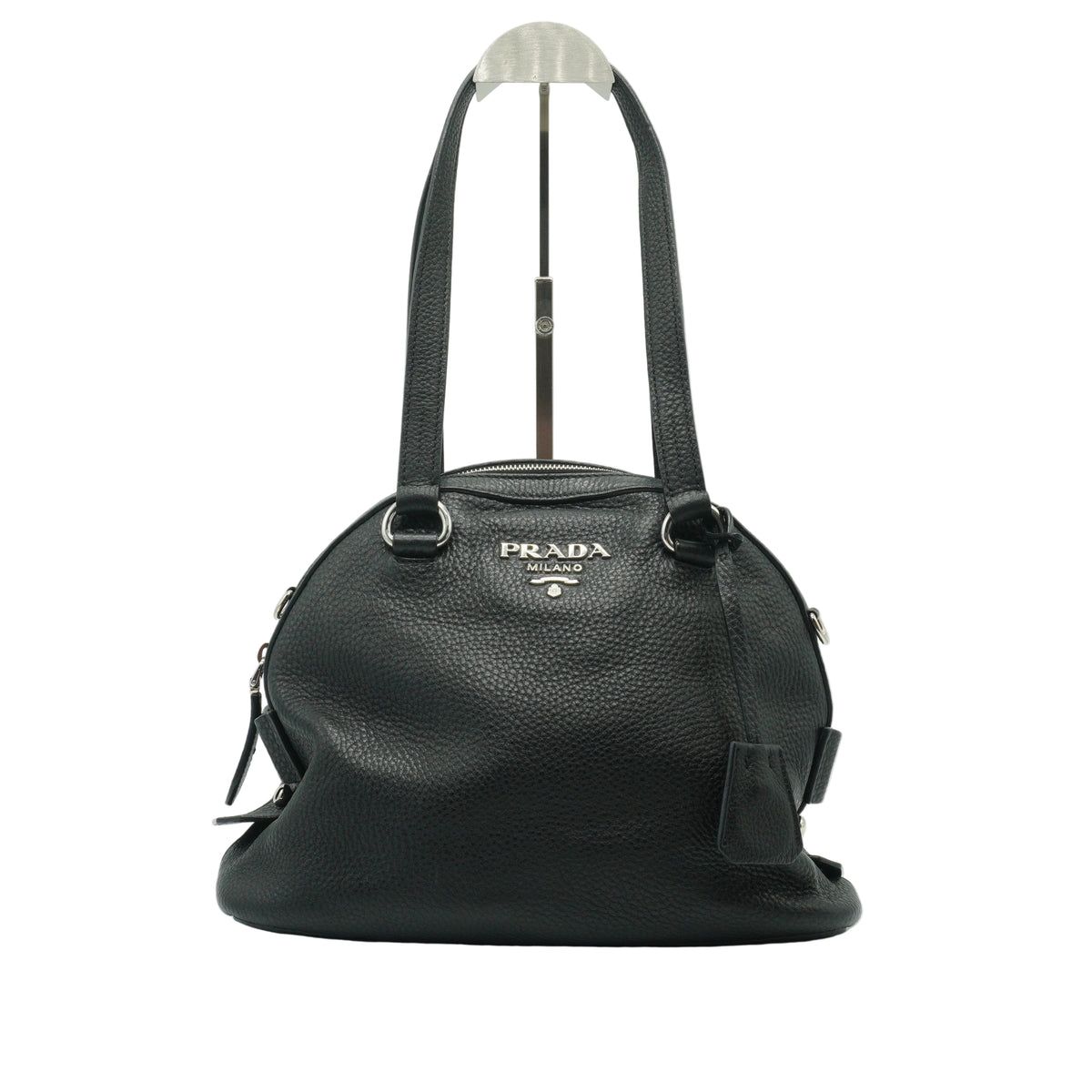 Prada	Vitello Daino Bowler Medium Bag Black SHW