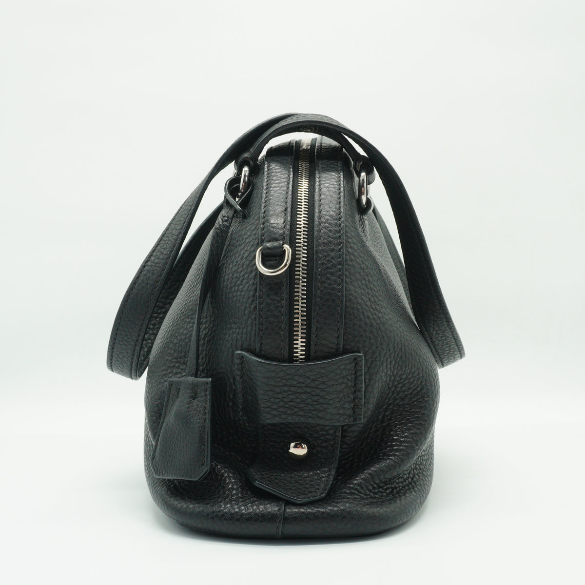 Prada	Vitello Daino Bowler Medium Bag Black SHW