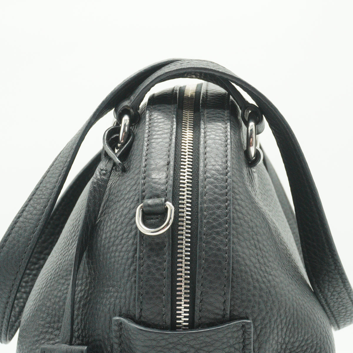 Prada	Vitello Daino Bowler Medium Bag Black SHW