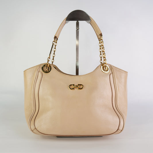 Ferragamo Betulla Chain Tote Beige