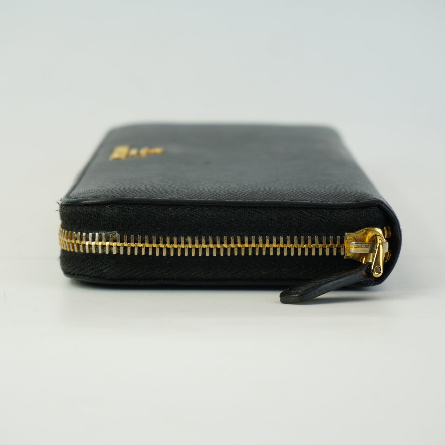 Prada Saffiano Leather Zip Around  Wallet GHW