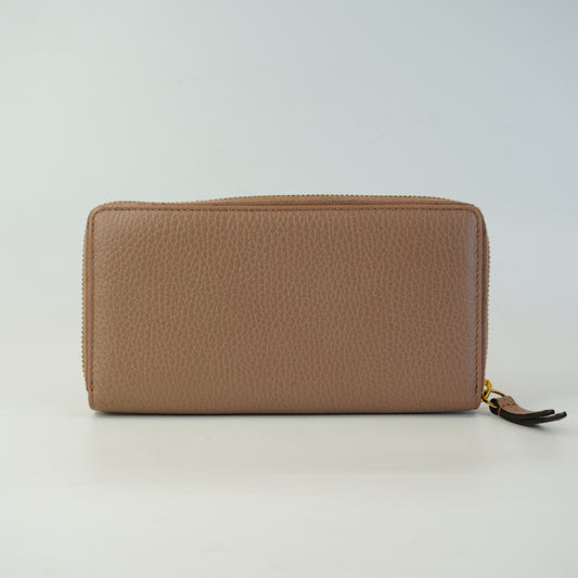 Gucci Bamboo Tassel  Zip Around Wallet Nude PinkGHW