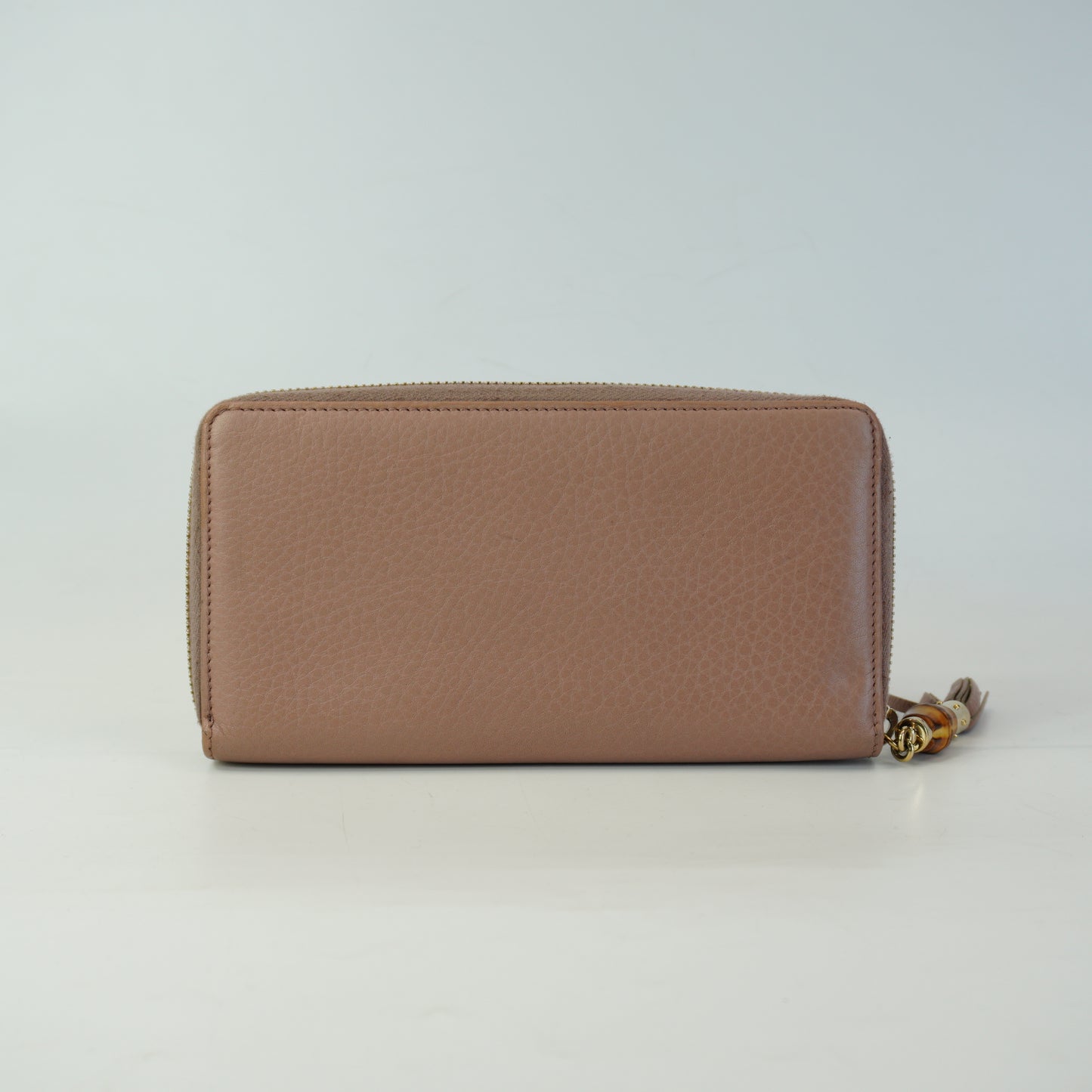 Gucci Bamboo Tassel  Zip Around Wallet Nude PinkGHW