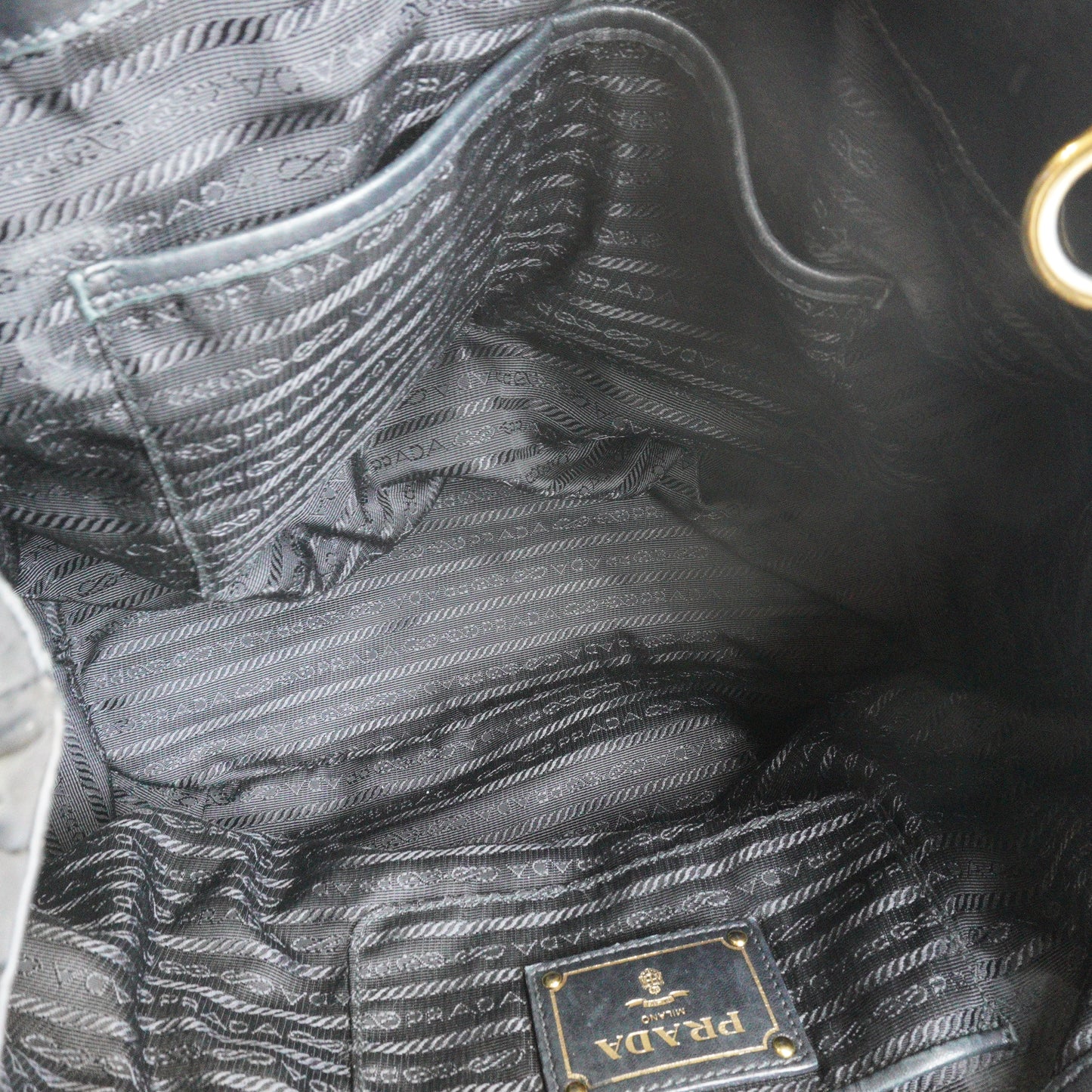 Prada Black Gaufe Tesseto Nylon GHW Medium