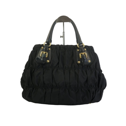 Prada Black Gaufe Tesseto Nylon GHW Medium