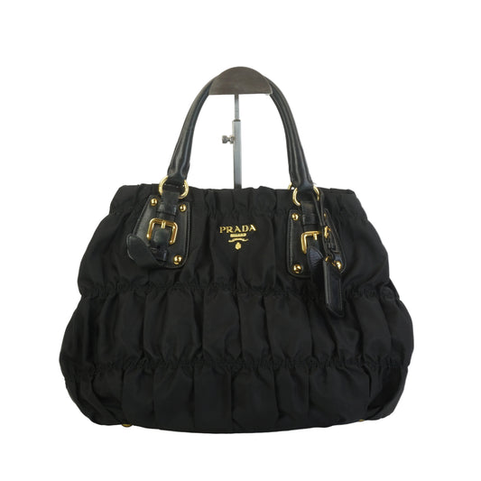 Prada Black Gaufe Tesseto Nylon GHW Medium