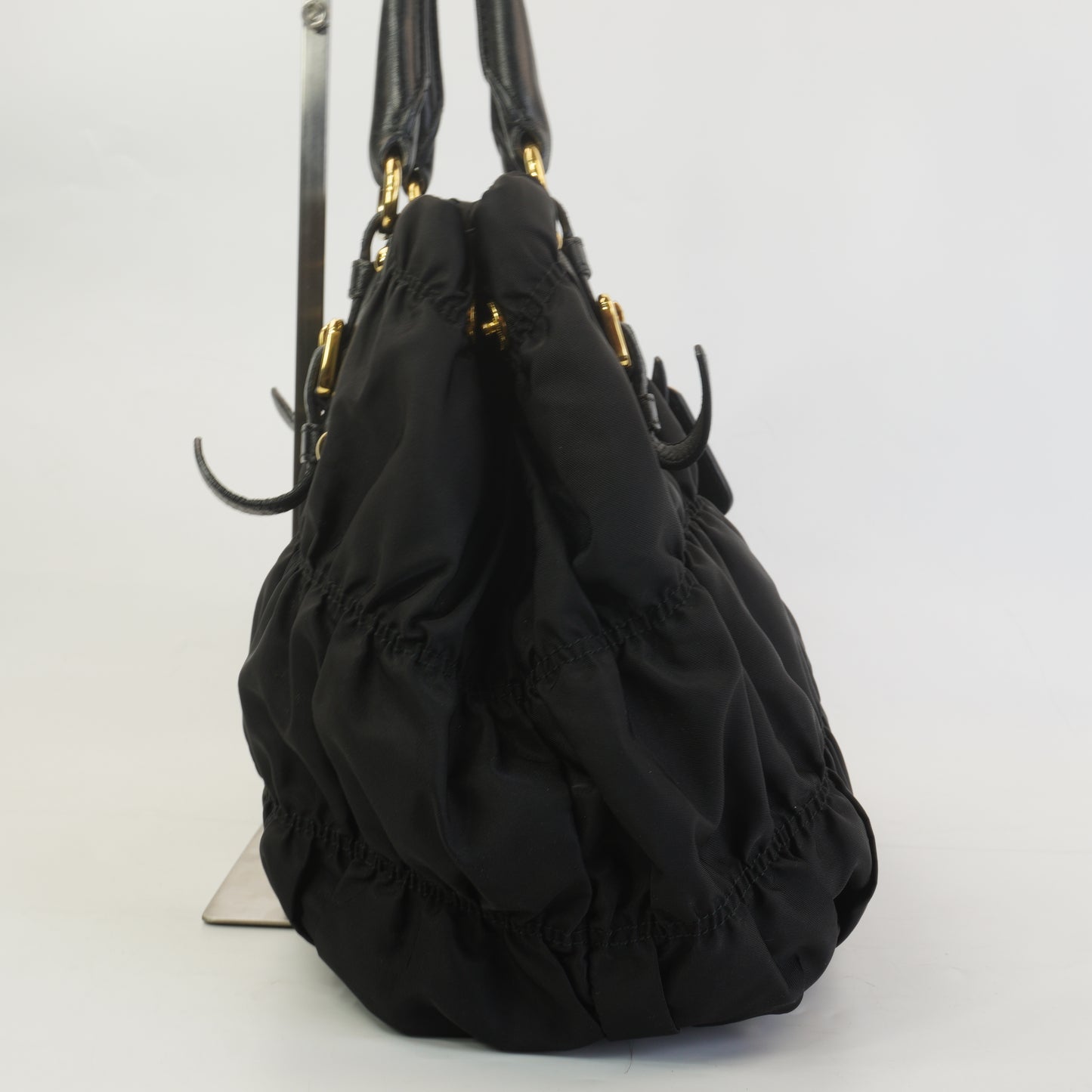 Prada Black Gaufe Tesseto Nylon GHW Medium