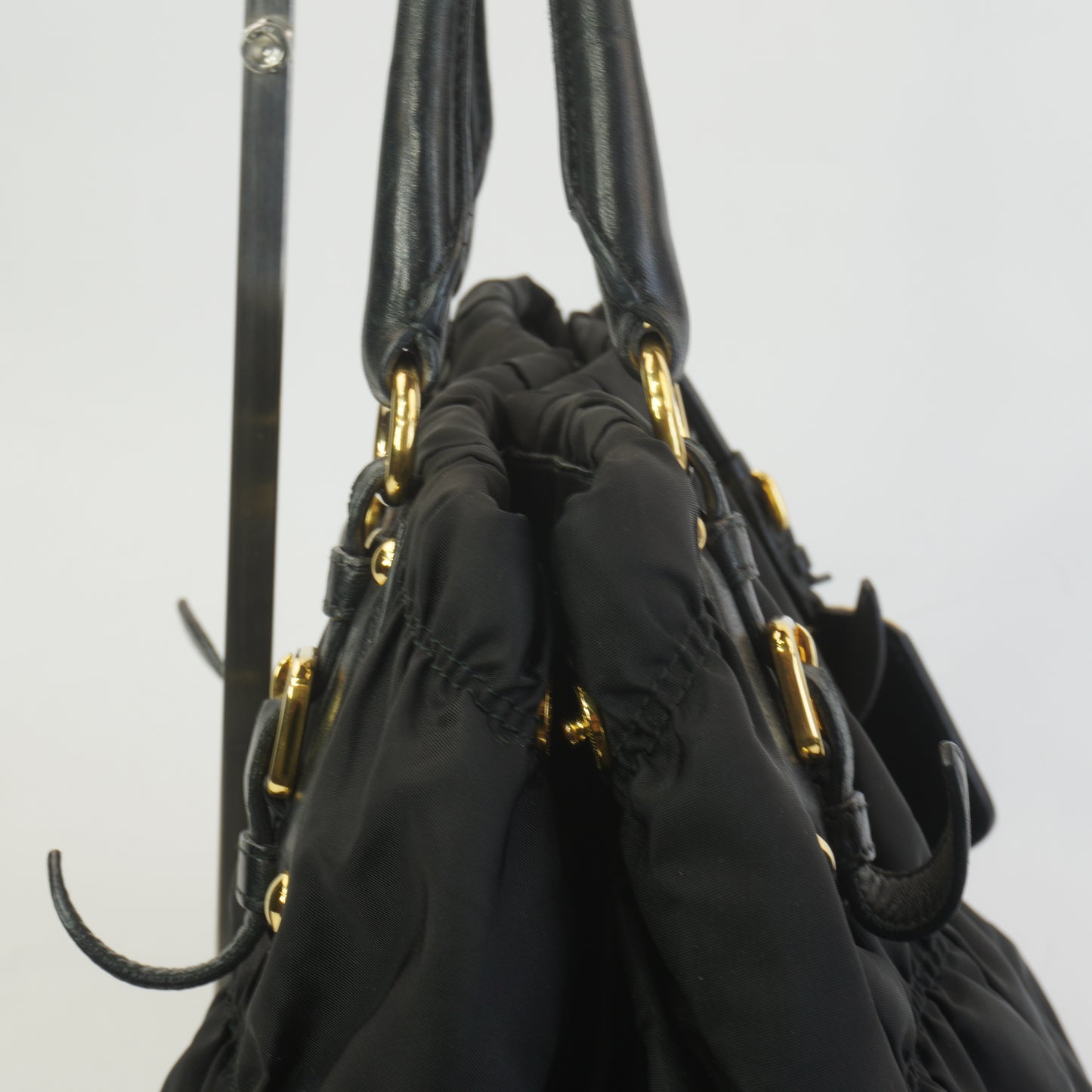 Prada Black Gaufe Tesseto Nylon GHW Medium