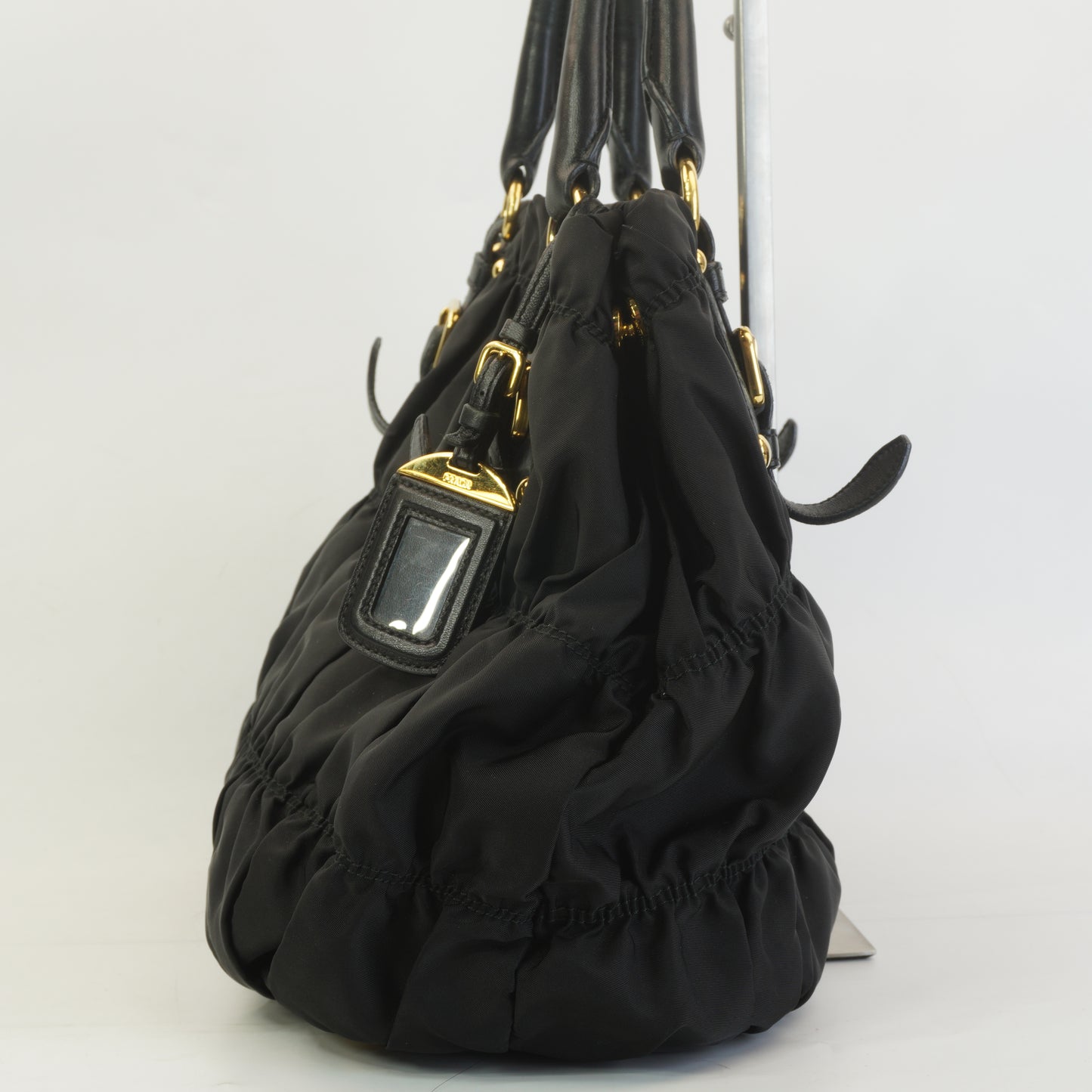 Prada Black Gaufe Tesseto Nylon GHW Medium