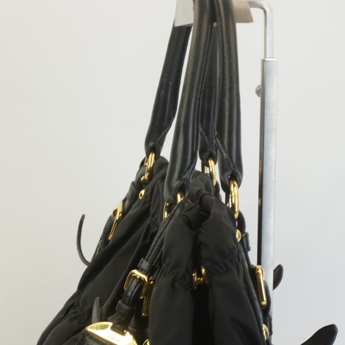 Prada Black Gaufe Tesseto Nylon GHW Medium