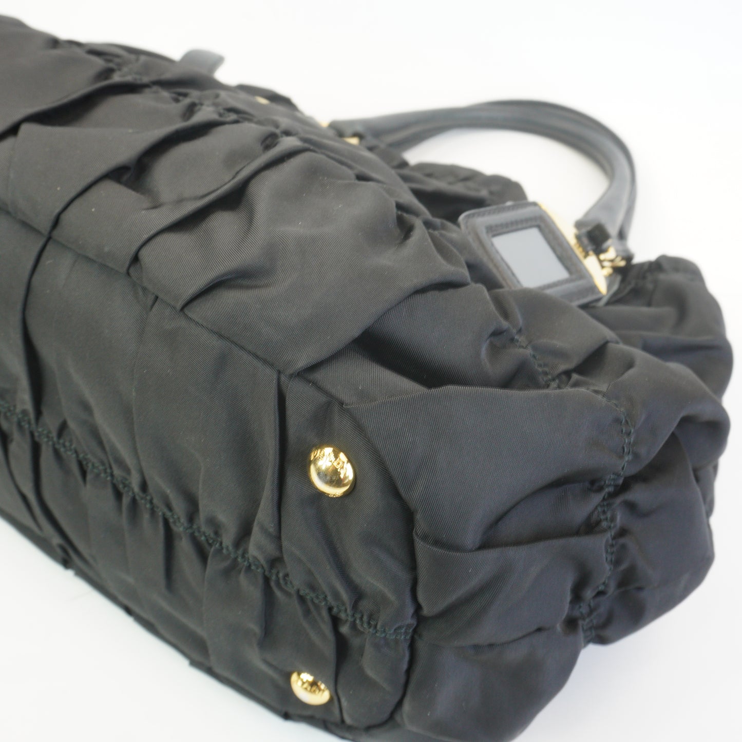 Prada Black Gaufe Tesseto Nylon GHW Medium