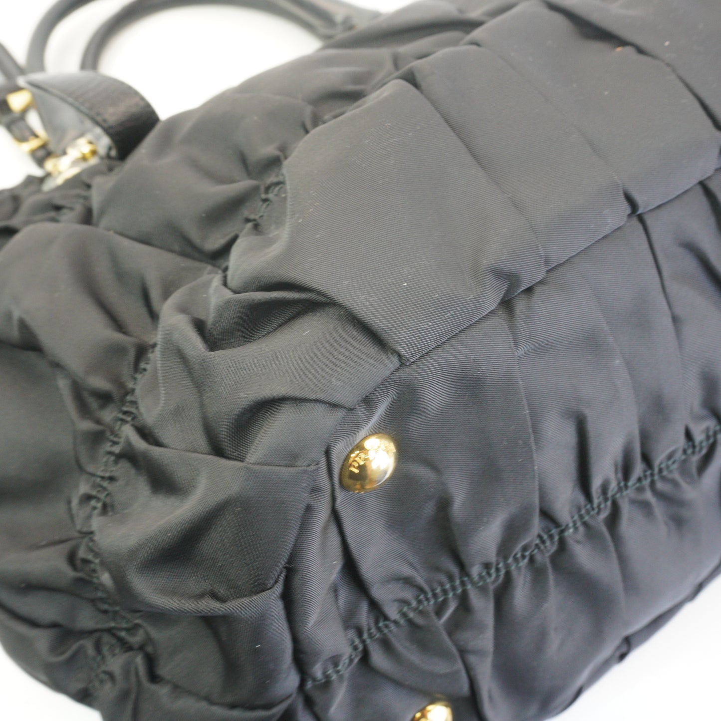 Prada Black Gaufe Tesseto Nylon GHW Medium