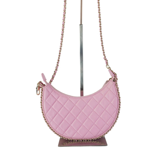 Chanel Small Half Moon Chain Small GHW Baby Pink