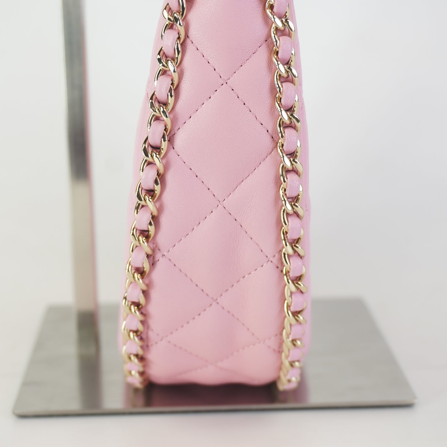Chanel Small Half Moon Chain Small GHW Baby Pink