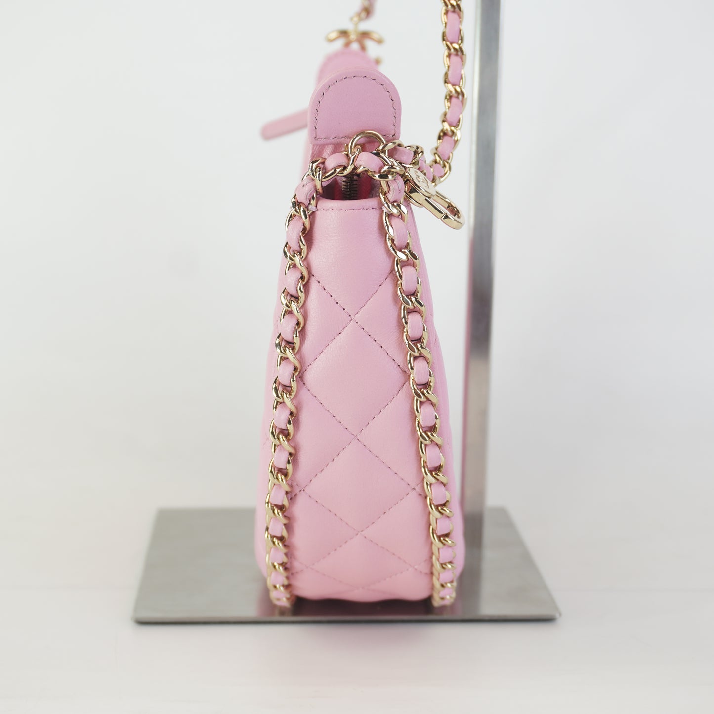 Chanel Small Half Moon Chain Small GHW Baby Pink
