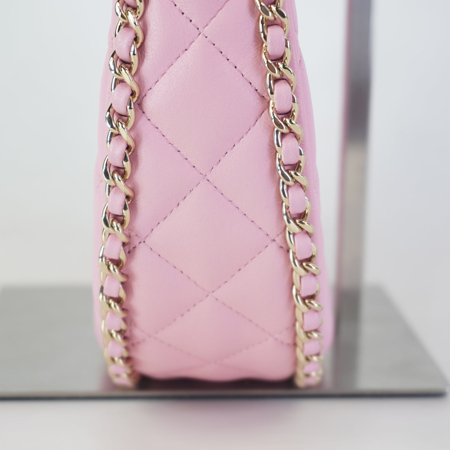 Chanel Small Half Moon Chain Small GHW Baby Pink