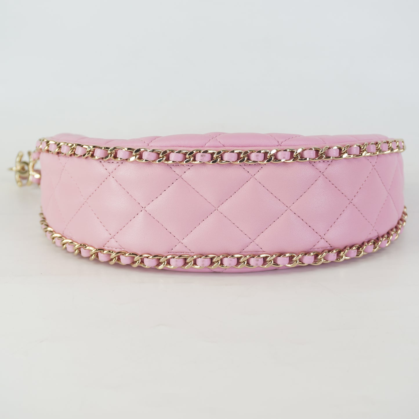 Chanel Small Half Moon Chain Small GHW Baby Pink