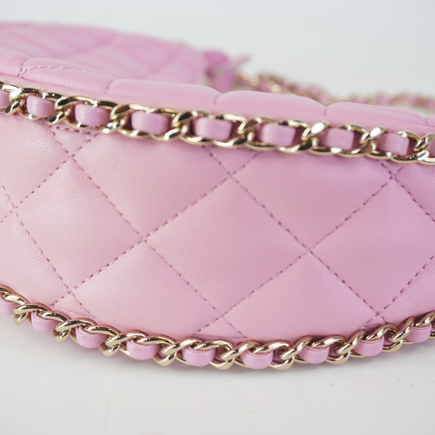 Chanel Small Half Moon Chain Small GHW Baby Pink