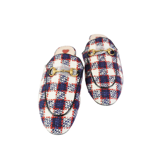 Gucci Price Town Horsebit Mules Size 37 Red/White