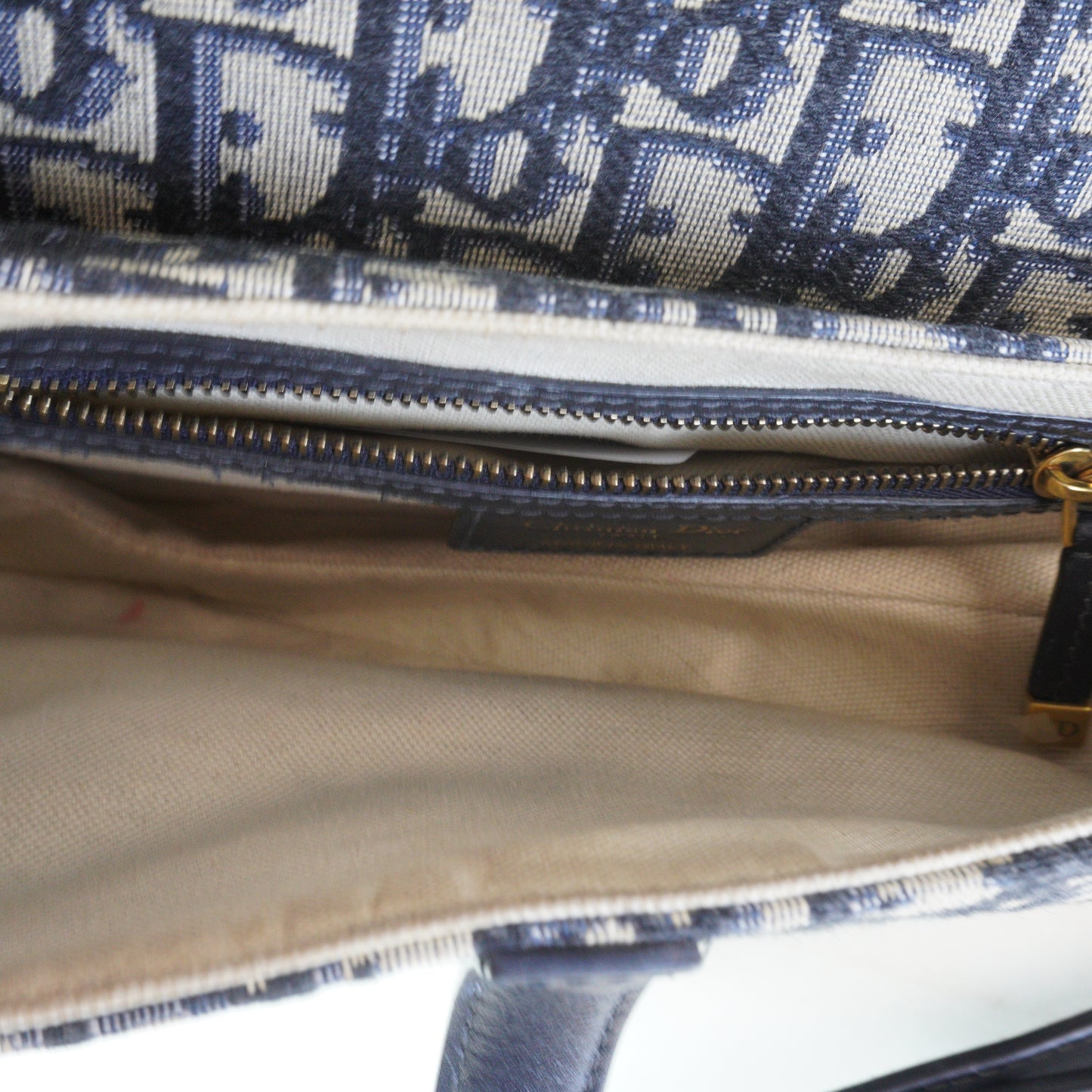 Dior	Saddle Blue Jacquard Medium GHW