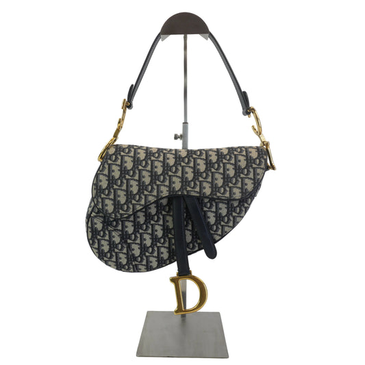 Dior	Saddle Blue Jacquard Medium GHW