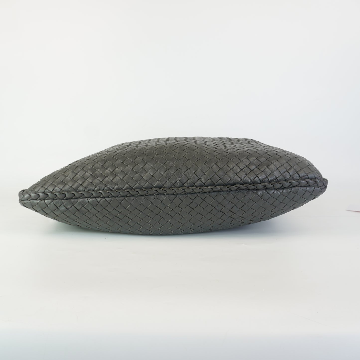 Bottega Veneta Classic Intercciato Hobo Bag Gray GHW Large