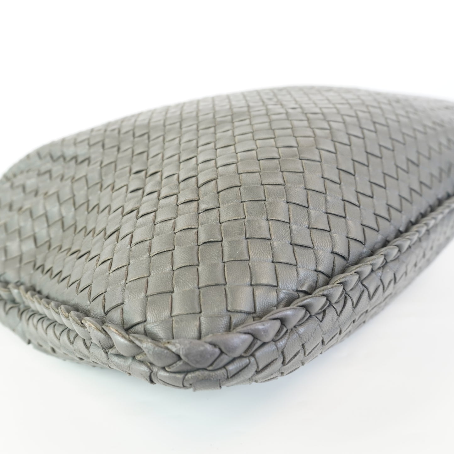Bottega Veneta Classic Intercciato Hobo Bag Gray GHW Large