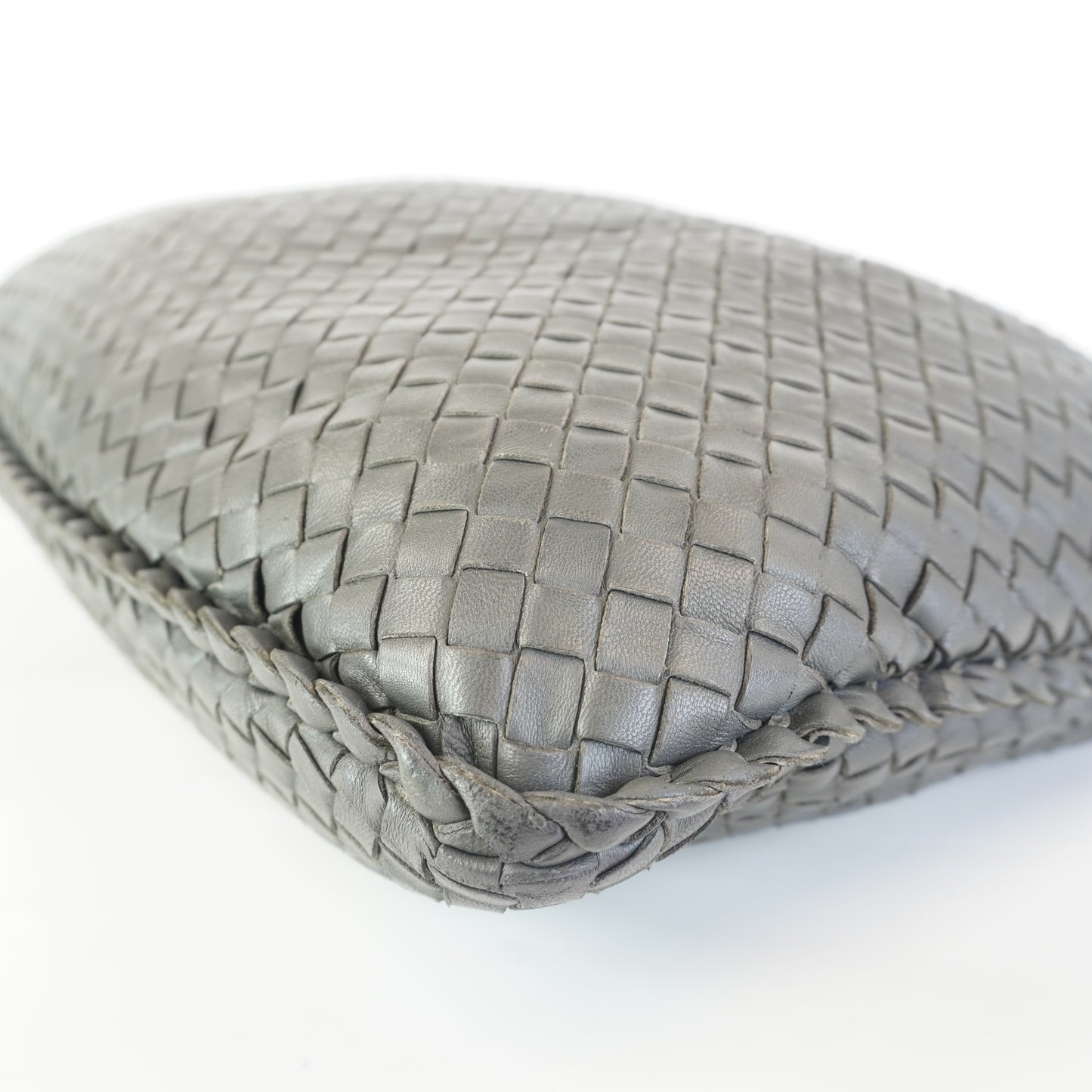 Bottega Veneta Classic Intercciato Hobo Bag Gray GHW Large