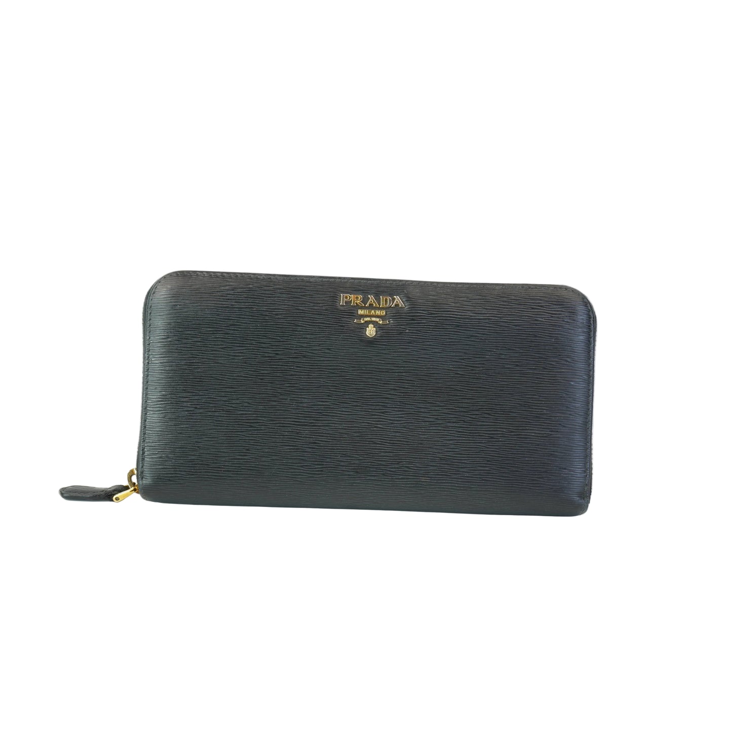 Prada Zip Around Wallet Black
