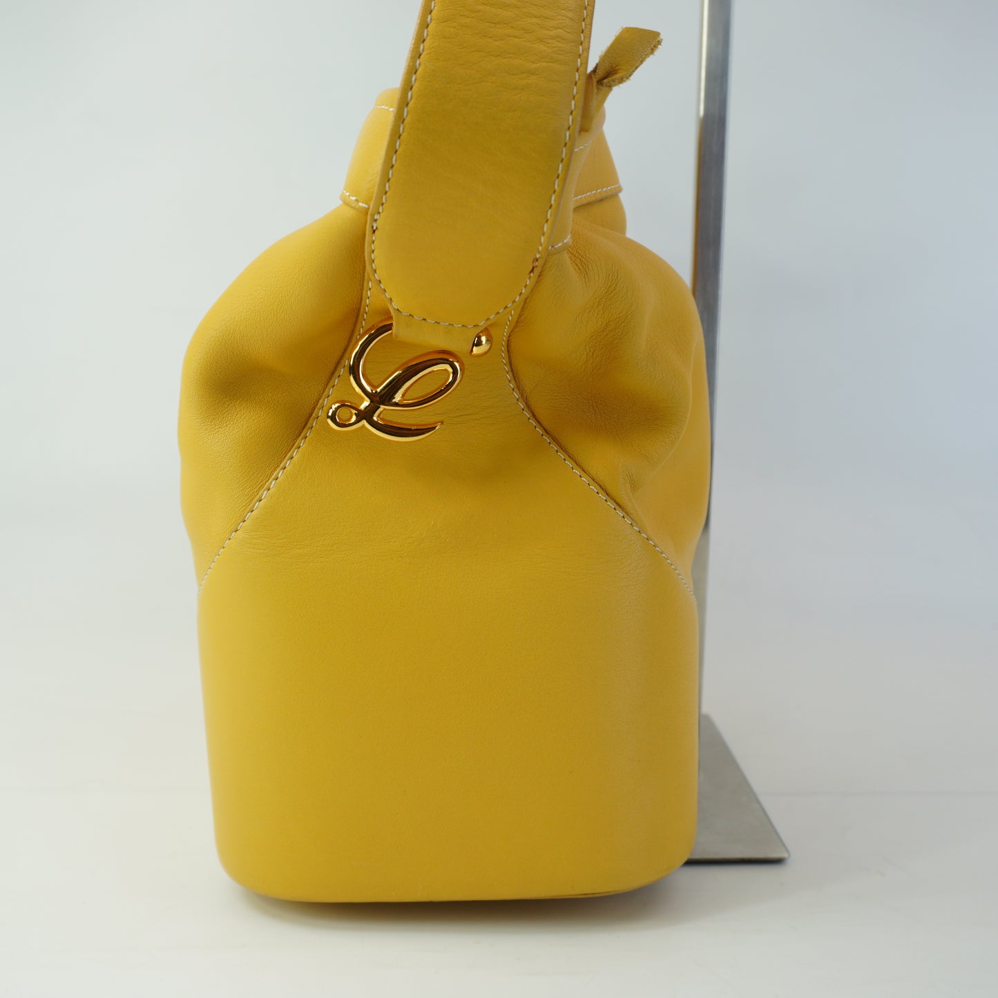 Loewe Anton Hobo Shoulder Bag Yellow Mini GHW