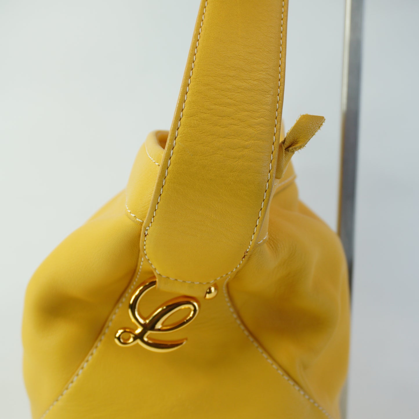Loewe Anton Hobo Shoulder Bag Yellow Mini GHW
