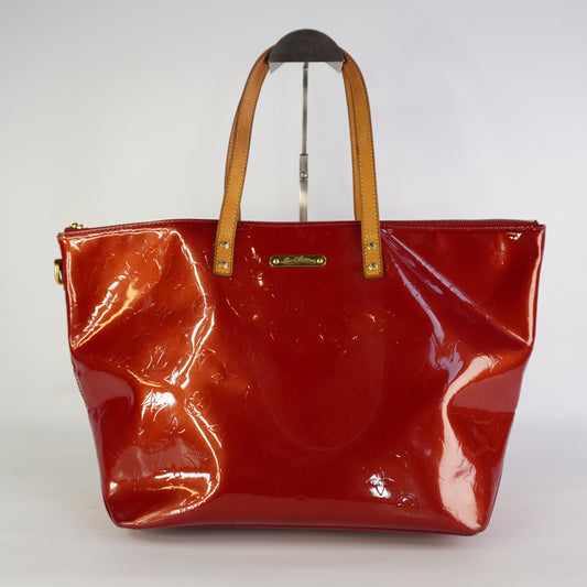 Louis Vuitton	Monogram Vernis Bellevue GM Tote Bag Red