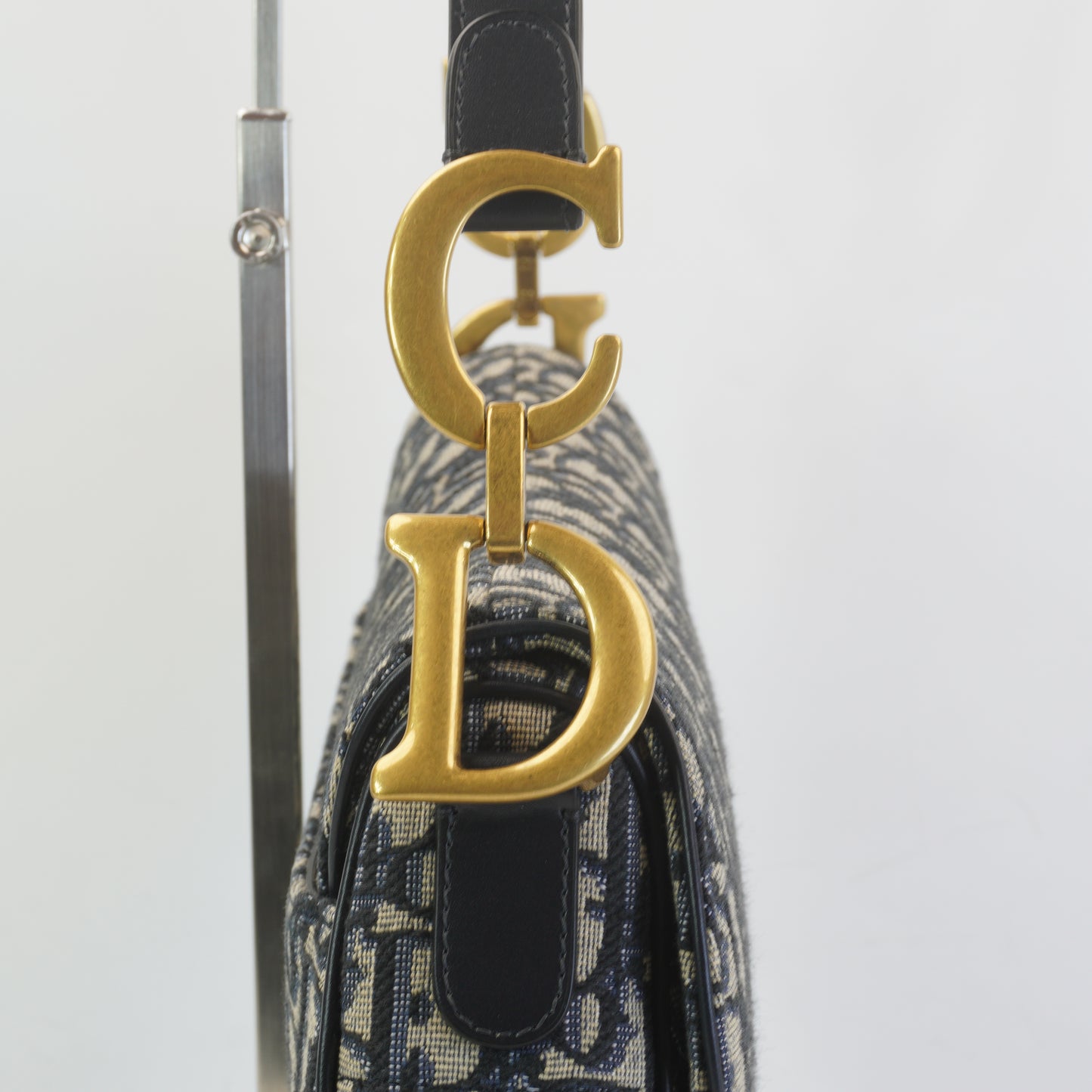 Dior	Saddle Blue Jacquard Medium GHW