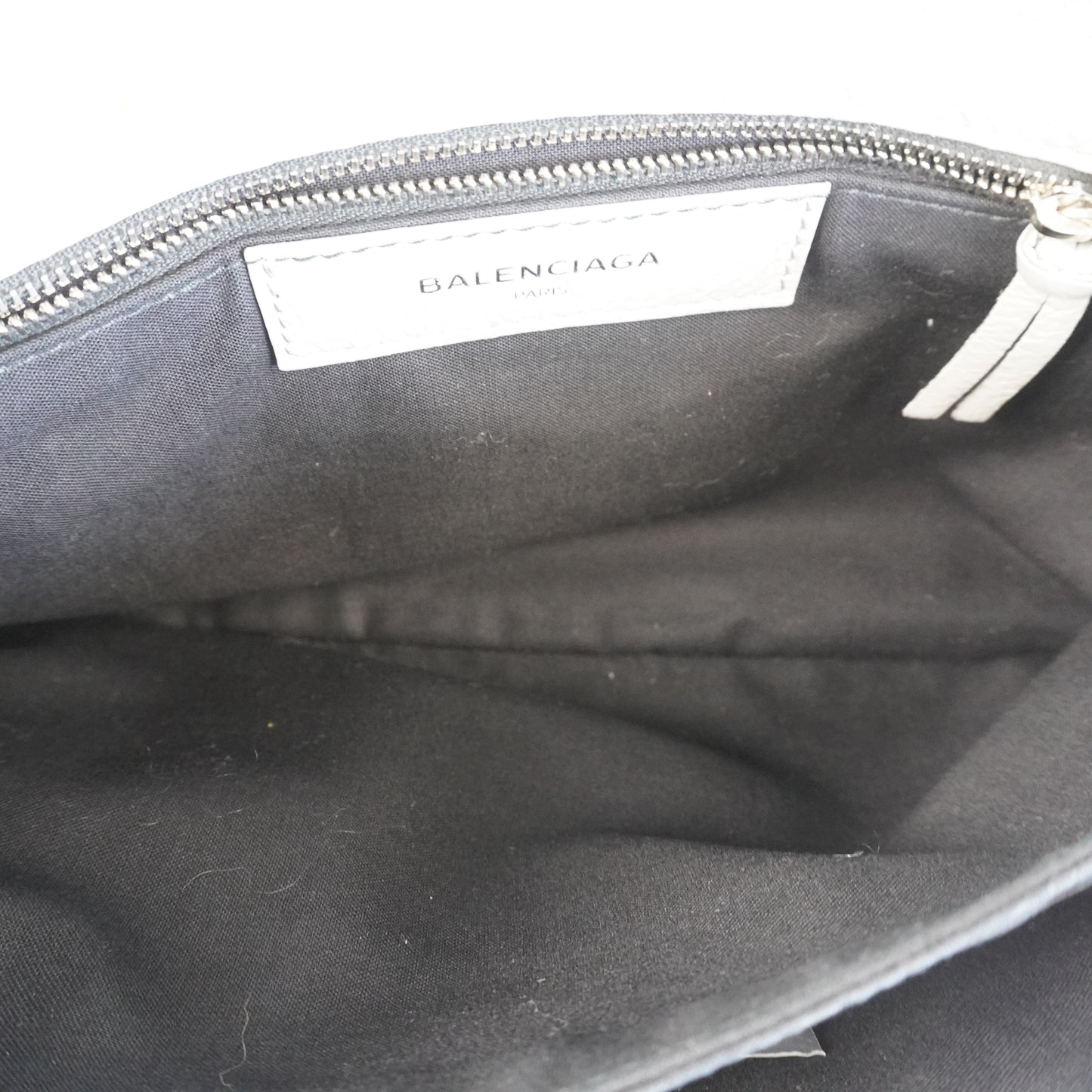 Balenciaga Motorcyle Clutch Gray SHW Medium