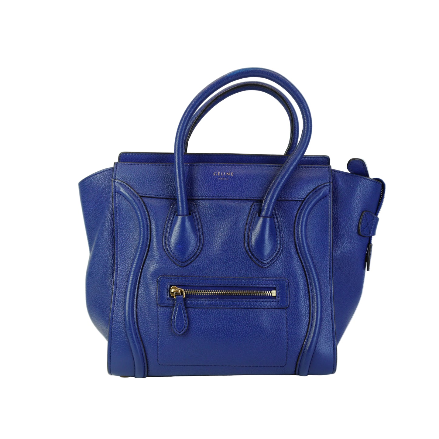 Celine Luggage Tote Blue Medium GHW