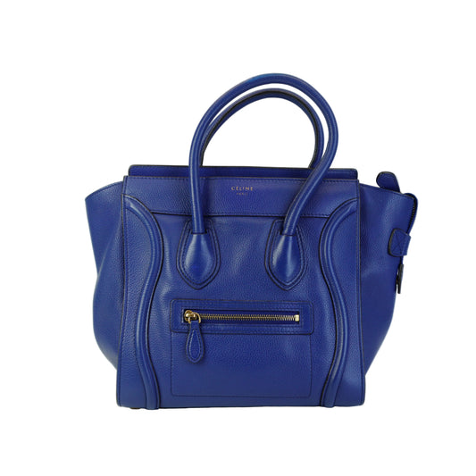 Celine Luggage Tote Blue Medium GHW