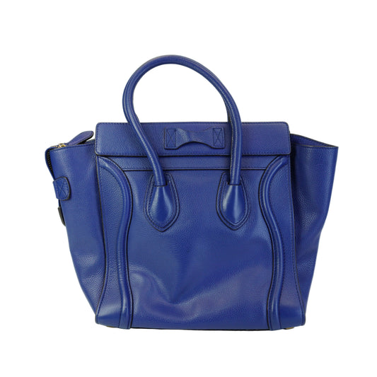 Celine Luggage Tote Blue Medium GHW