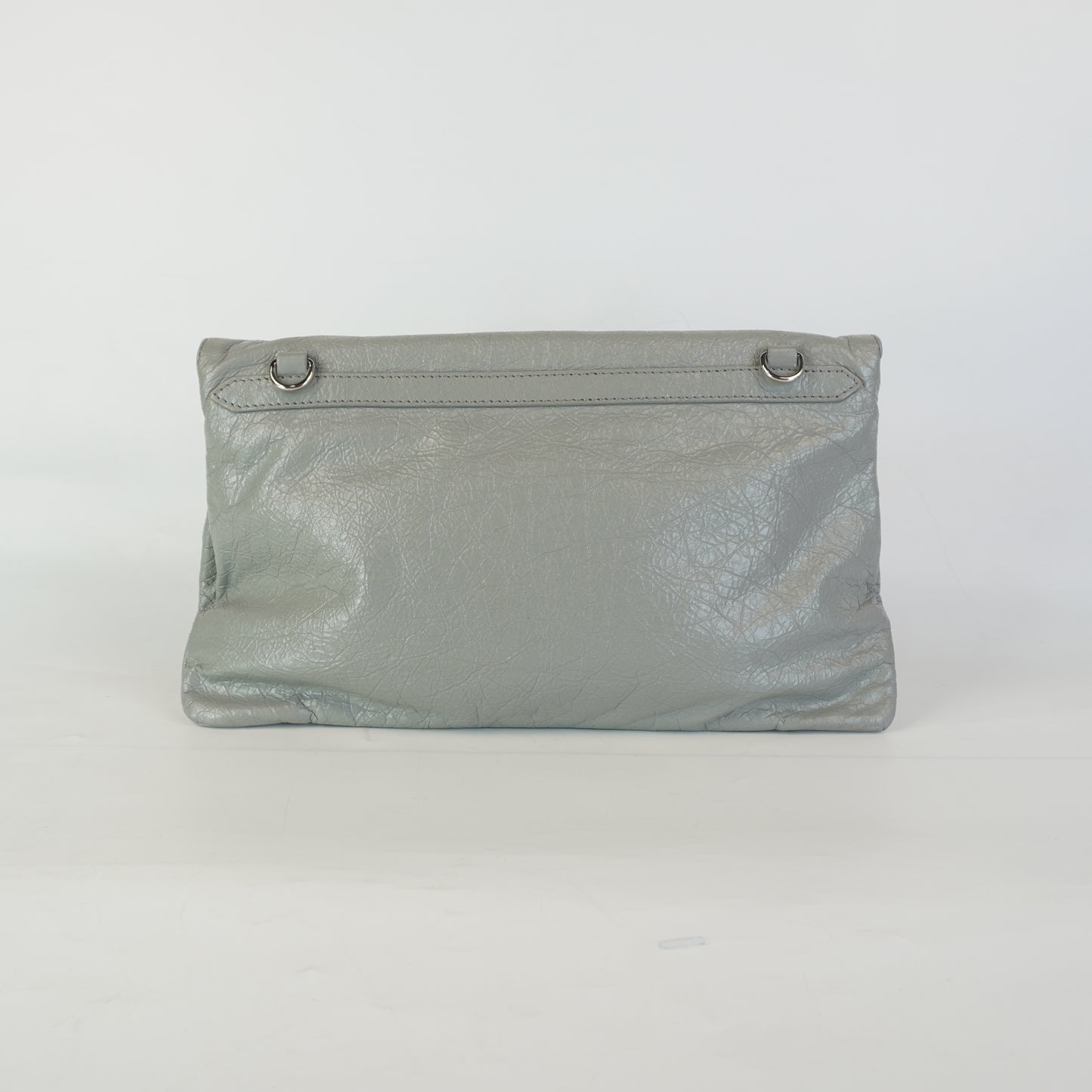 Balenciaga Motorcyle Clutch Gray SHW Medium