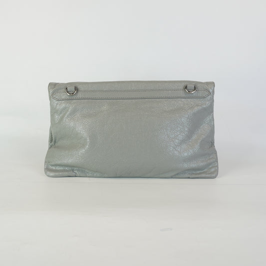 Balenciaga Motorcyle Clutch Gray SHW Medium