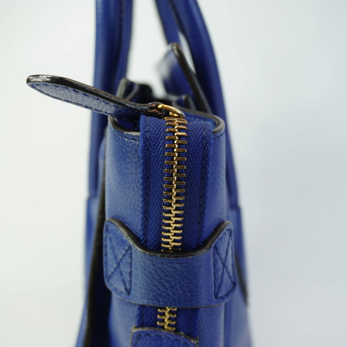 Celine Luggage Tote Blue Medium GHW