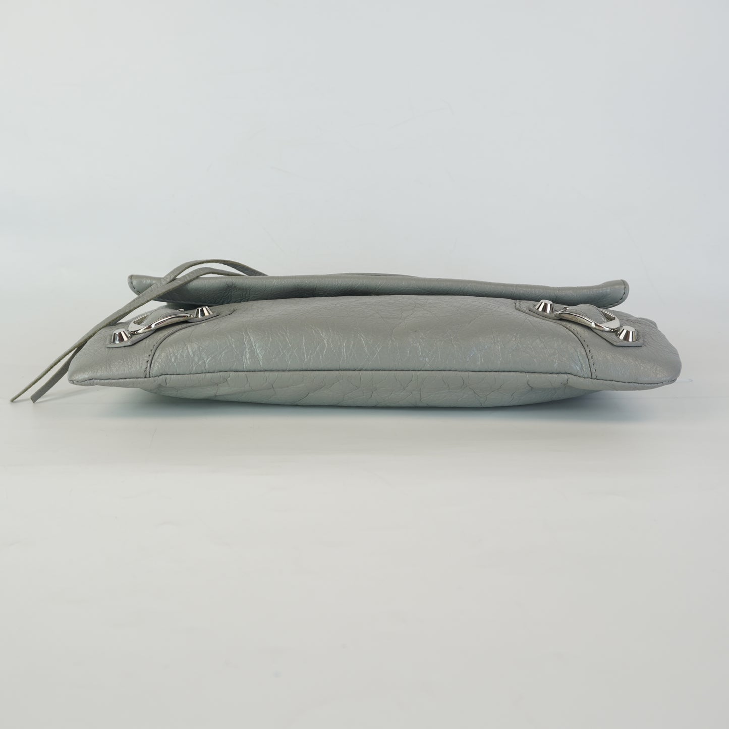 Balenciaga Motorcyle Clutch Gray SHW Medium